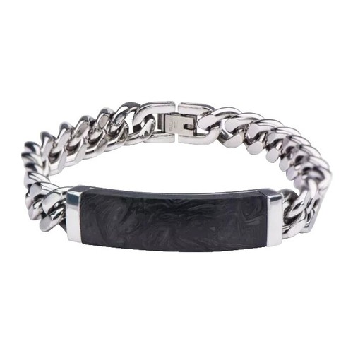 Kafeimali Men's Link Bracelet – Stainless Steel Punk Style Chain Bracelet, Silver, Multiple Sizes