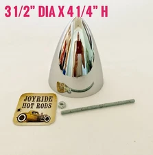 Hot Rod Universal Chrome Bullet Cap 3 1/2" OD 4 1/4" High- HD Cast Metal x 1