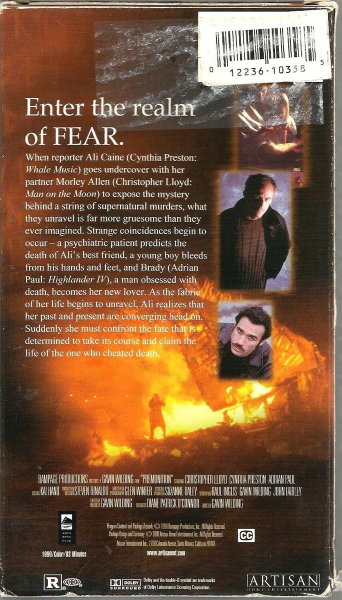 Premonition VHS 2000 aka Convergance Christopher Lloyd Cynthia