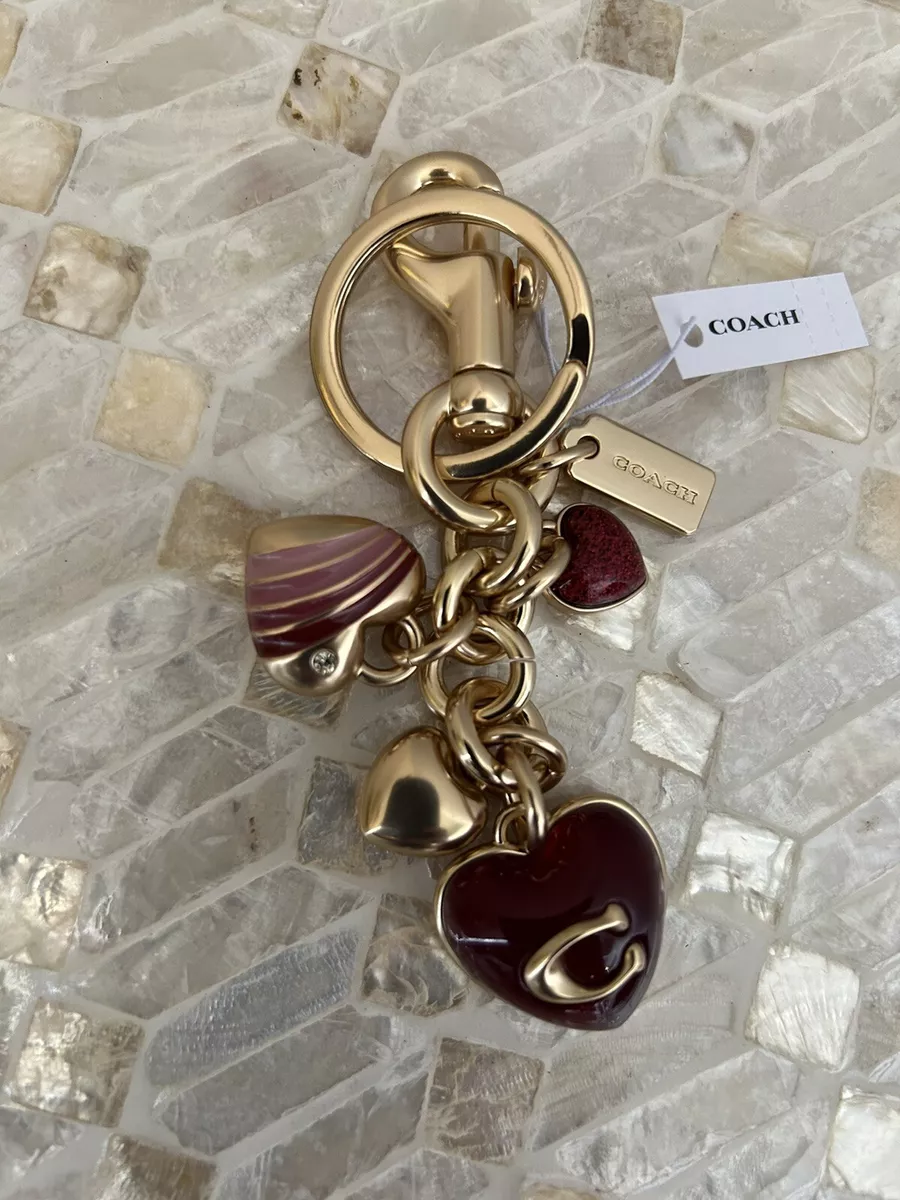 Coach Signature Heart Cluster Bag Charm Gold Multi CF008 eBay