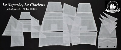 Heller Le Superbe, Le Glorieux 1:150 - set of standard sails for model
