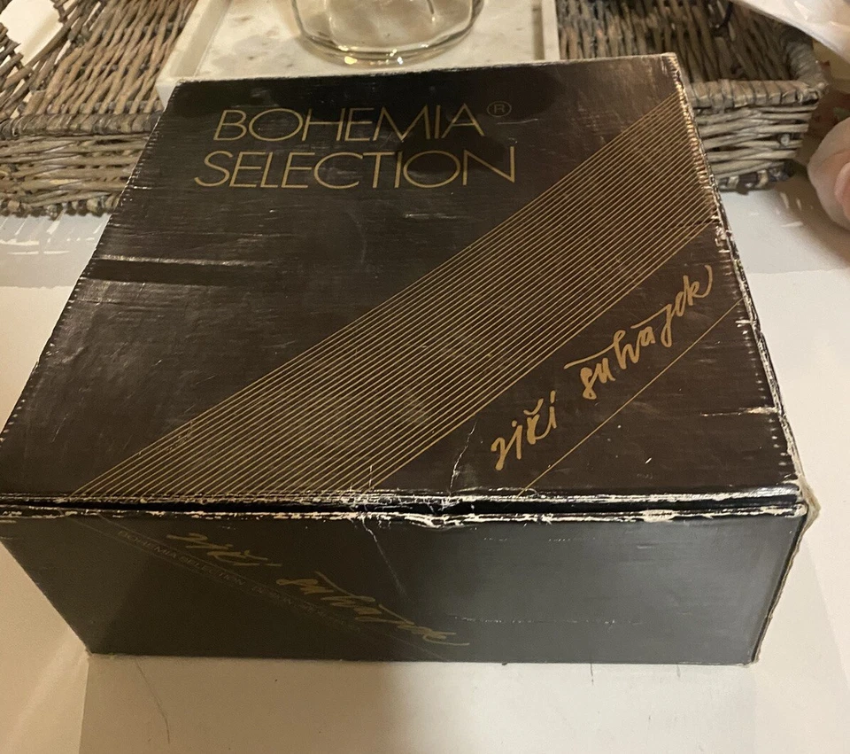 BOWL ART GLASS-HANDMADE CRYSTALEX-RIPPLE-BY JIRI SUHAJEK-H10x24cm BOHEMIAN CZECH - image 2 of 4