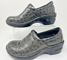 BOC Born Concept Peggy Clog Women's Size 6.5 Gray/Black Crocodile Embossed