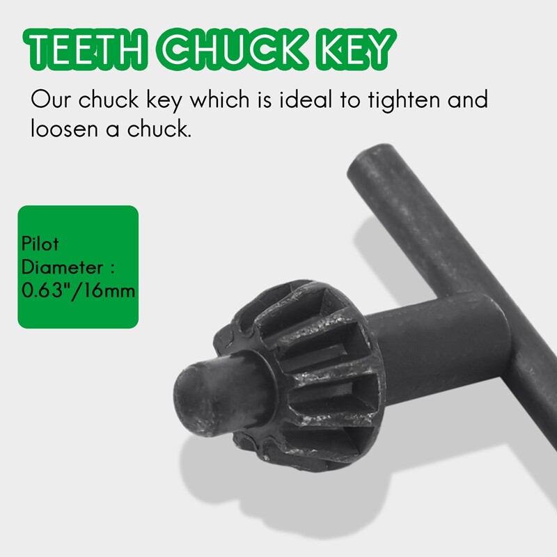 Chuck Key 8mm Pilot 11 Teeth For 3-16mm Drill Chuck Silver - Foto 6