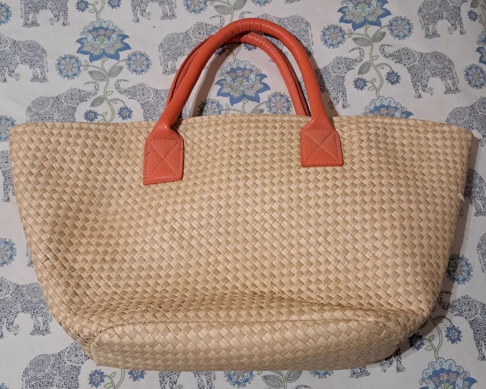 Avon Канада бумаги соломы сумочки Summer Дамская сумка оранжевый акценты - Изображение 2 из 3