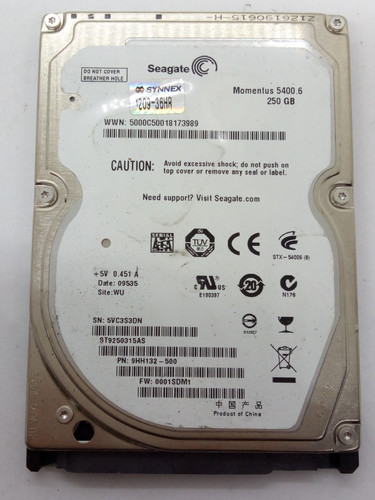 SEAGATE ***ST9250315AS***250GB *** SATA HDD Notebook 2,5 Zoll #NFP1749