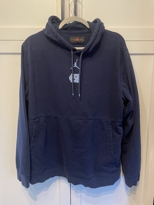 Jordan Hoodie Mens Large Navy Blue North Carolina Tar Heels UNC Jumpman Pullover