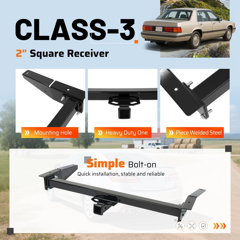 2" Trailer Tow Hitch For Ford LTD Crown Victoria Lincoln Town Car Marquis 79-11 Foto 3 de 4