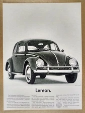 1960 VW Volkswagen Beetle LEMON original vintage print Ad