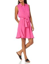 AMAZON ESSENTIALS WOMEN'S SLEEVELESS RELAXED-FIT DRESS - SIZE 2XL - HOT PINK
