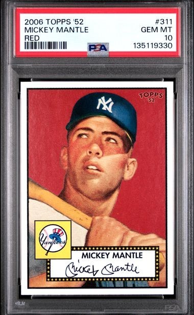 2006 Topps '52 Mickey Mantle #311 Red Back SP New York Yankees PSA 10 MLB
