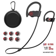 Bluetooth Wireless Headphones 16H Playtime Earbuds with Mic Stereo in Black
