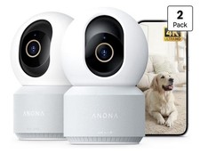 Cámara interior Anona 4K UHD, cámara de seguridad para mascotas/perros/bebés con aplicación de teléfono, 360°...