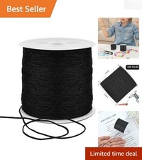 Craft-Ready 1mm Black Nylon Cord   100 Yards of Durable String for DIY Projects
