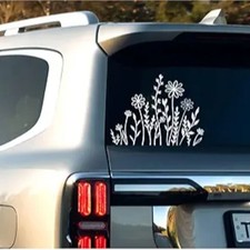 Wildflowers Boho Car Sticker, Reflective Flower Vinyl Decal Sticker Gift for Pla