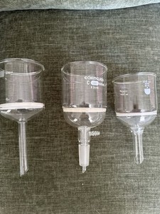 Chemglass & Pyrex Laboratory Filtration Funnels Lot G3 Fritted 600mL 350mL