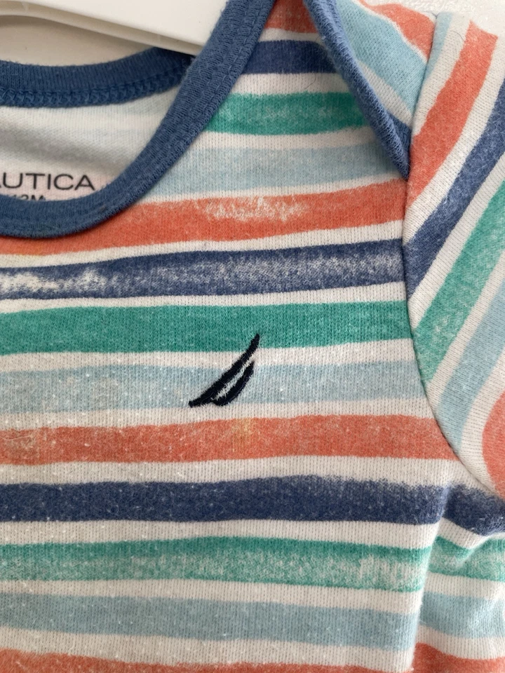 Body Nautica Bebé Niños Colorido Mezcla de Algodón a Rayas Manga Corta Multi 12M Foto 3 de 4