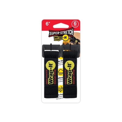 Wrap-It Storage 706-06B Black 10 lbs. Capacity Stretch Storage Strap 1 Wx6 L in.