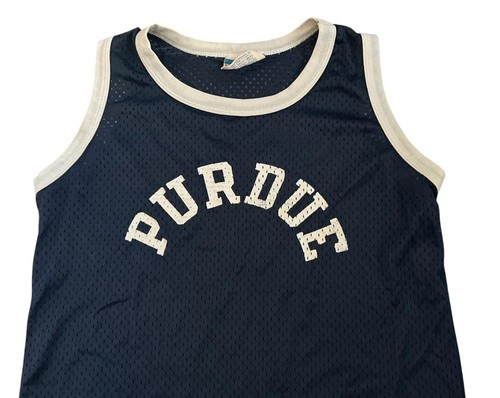 Vintage 70s Champion Purdue Locker Room Tops Jersey Tank Shirt M USA Made Nylon - Picture 2 of 11