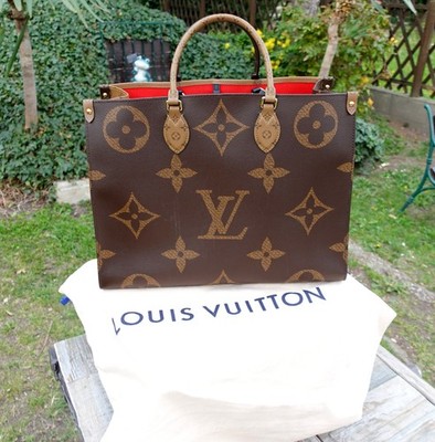LOUIS VUITTON BAG brown ebene lv shoulder red monogram onthego gm M45320 handbag