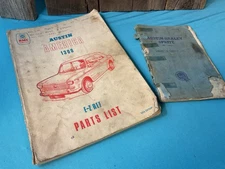 Vintage Lot - 1960’s Austin Healey 1300 Parts List & Handbook British BMC Auto