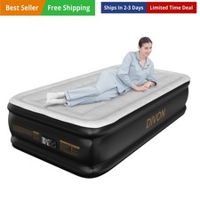 Twin Air Mattress with Built in Pump Raised,18” Inflatable Mattress with Wave...