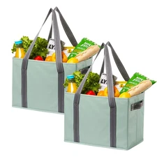 2 Pack 8 Gallon Reusable Grocery Bags Shopping Bags for groceries Extra Large...