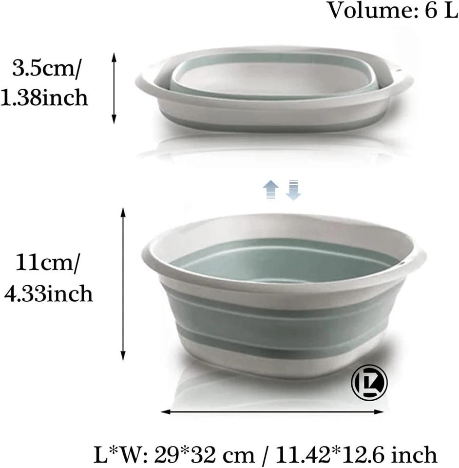 Spülschüssel Waschbecken Faltschüssel faltbar Silikon tragbar Camping ca.6 Liter - Bild 2 von 4