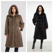 Ladies Faux Fur Cardigan Thickened Long Winter V-neck Women's Jacket Loose Coat