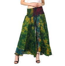 Women's Tie dye Silk Palazzo Pant High Elastic Waist Wholesale mix Lot 03pcs