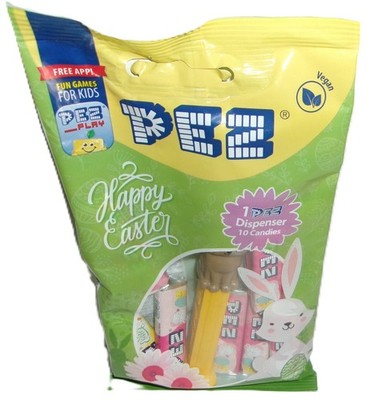 EASTER PEZ DISPENSER  W/ 10 Pez Candy ~European Edition-BROWN BUNNY RABBIT