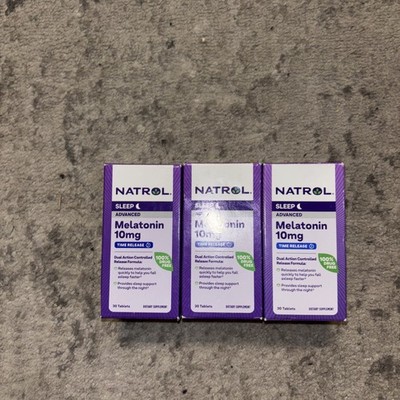 Natrol Advanced Sleep Aid 10mg Time-Release LOT OF 3 Exp 11/31/26&12/31/26 x2