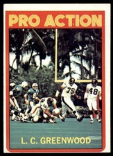 1972 TOPPS L.C. GREENWOOD PA RC Rookie Card PITTSBURGH STEELERS #257 EX. rookie card picture