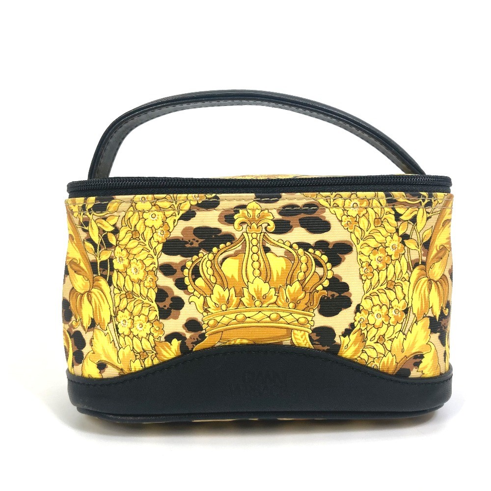 Versace Sunburst Vanity Bag in Yellow PVC and Leather with Overall Handle  -image