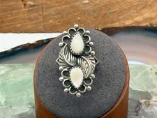 Annie Chapo Navajo Sterling Silver Mother of Pearl Blossom Ring sz 6.5--TB415.25