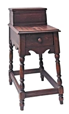 Antique 1930s Wooden Smoking Stand Humidor Drawer Mahogany Finish Vintage