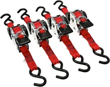 Erickson 04418 Pro Series Red 1llll x 10' Retractable Ratcheting Tie-Down Strap