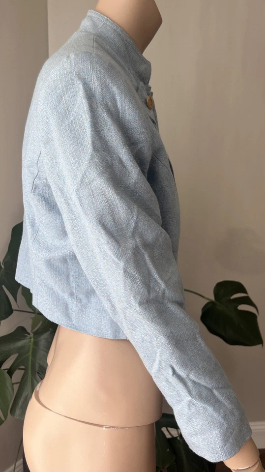 Blazer Alberto Makali Azul Recortado Vintage Años 80 Talla 6 Foto 4 de 4