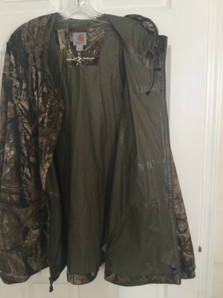 Carhartt Outwork/Outhunt Camouflage Jacket, hooded, zipper, windbreaker 3XL - Image 4 of 4