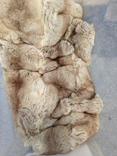 Women's Vintage Authentic Real Fur Stole Wrap with Liner Arm Straps Handles