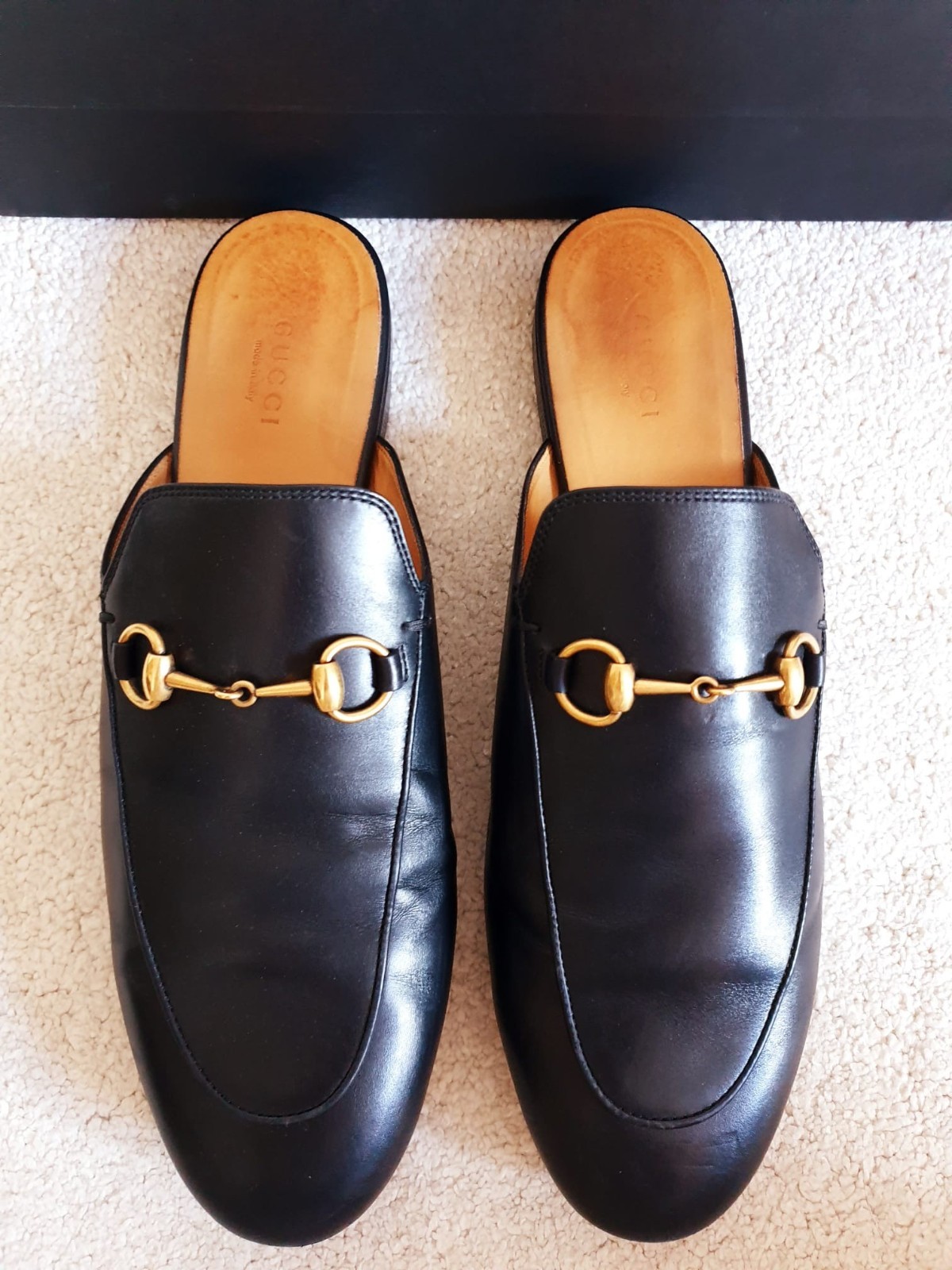 Gucci Princetown Women's Black Leather Loafers Flats UK 6.5 EU 39.5 US 9.5 £765