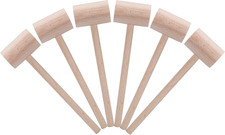 6Pc Wooden Crab Mallets  Natural Hardwood Lobster  Shellfish Crackers