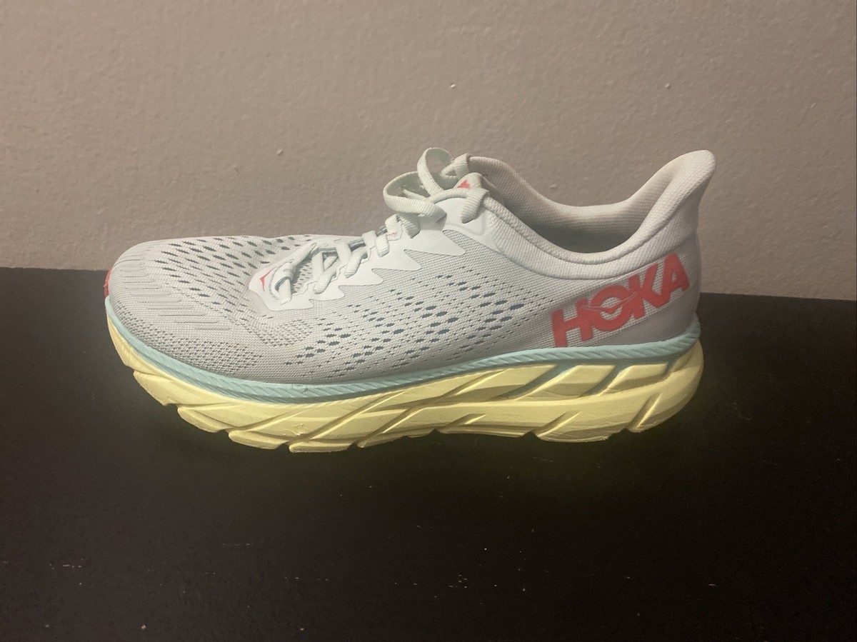 Hoka One One Clifton Morning Mist Hot Coral Women Shoes 1110509