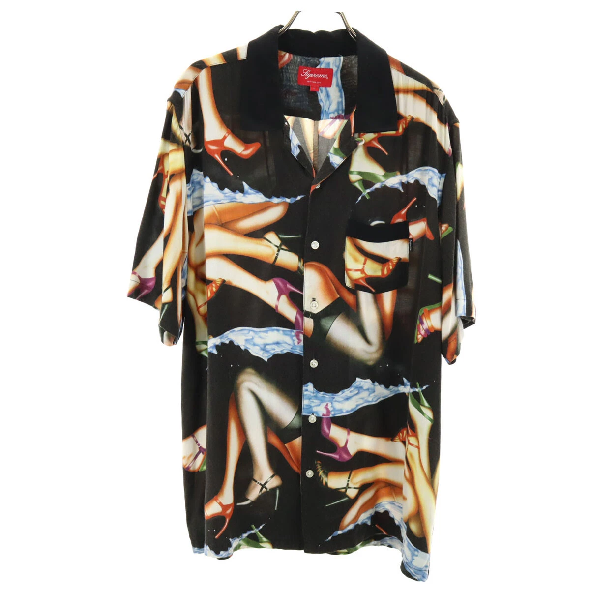 Chemise Supreme 15SS motif talon manches courtes col ouvert L col ouvert homme