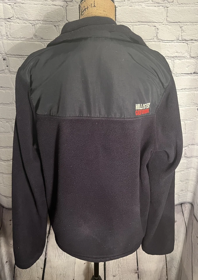 Hollister Black 2 Pocket Zip Front Jacket Coat Boys Extra Large - Image 2 of 4