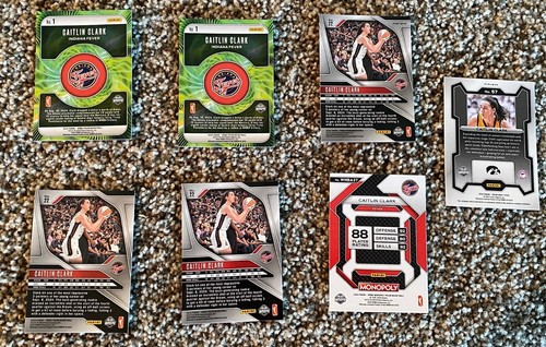 7 CARD LOT 2024 PANINI PRIZM CAITLIN CLARK ROOKIE WITH ORANGE ICE - Picture 2 of 2