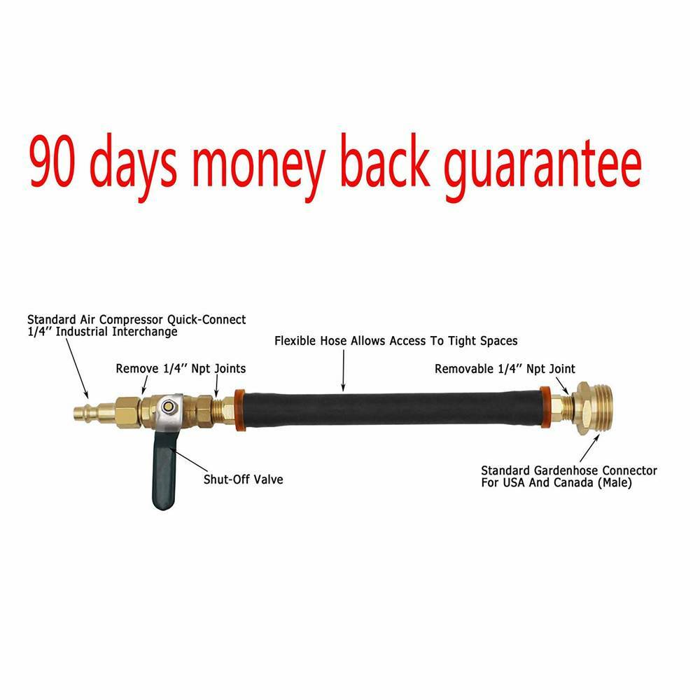 Winterize RV Boat Air Compressor to Male Garden Hose Faucet Adapter w/ Valve