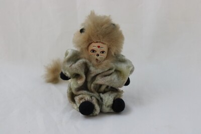 Lion Faced Clown Doll Porcelain Head Cat Painted Face 6  Tan Child Costume Doll
