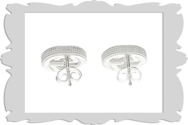 GUCCI Sterling Silver Interlocking G Stud Earrings YBD47922700100U