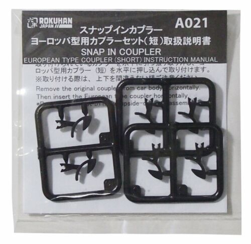 ROKUHAN A021 Snap in Coupler European Type Coupler Short 6 pcs. 1/220 Z Scale - Picture 1 of 1